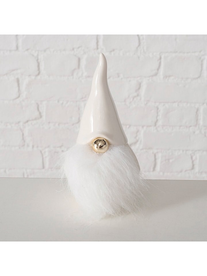 Boltze Figurka dekoracyjna "Gundo" w kolorze kremowo-białym - wys. 14,5 cm rozmiar: onesize