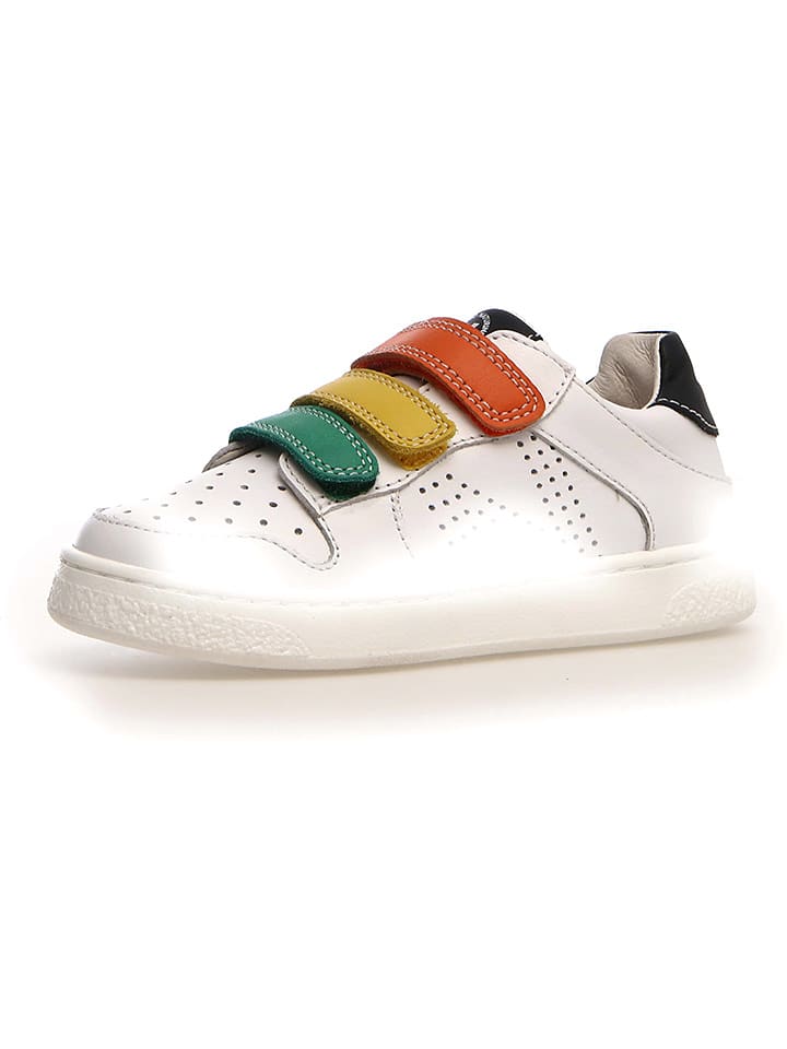 Naturino Skórzane sneakersy "Theral" w kolorze białym rozmiar: 29