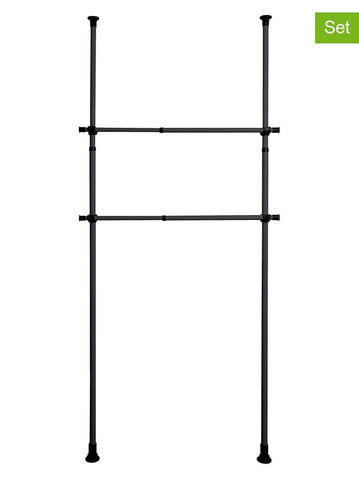 Wenko Drążki (2 szt.) "Herkules" w kolorze czarnym na ubrania - dł. 120 cm rozmiar: onesize