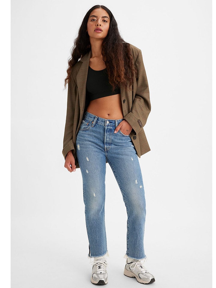 Levi´s Dżinsy "501® Crop" - Regular fit - w kolorze niebieskim rozmiar: W29/L28