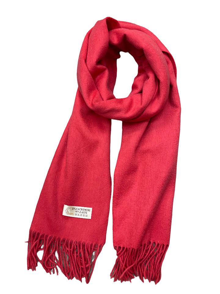 INKA BRAND Lniany szal w kolorze koralowym - 196 x 72 cm rozmiar: onesize