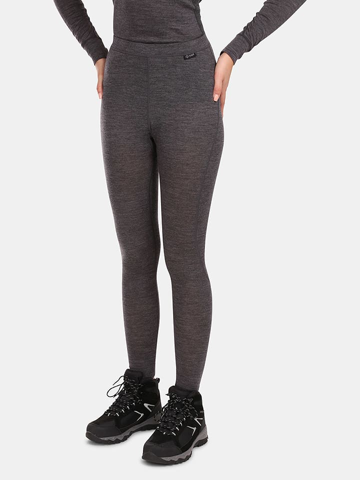 Kilpi Wełnaine legginsy termiczne "Mavora" w kolorze szarym rozmiar: 36