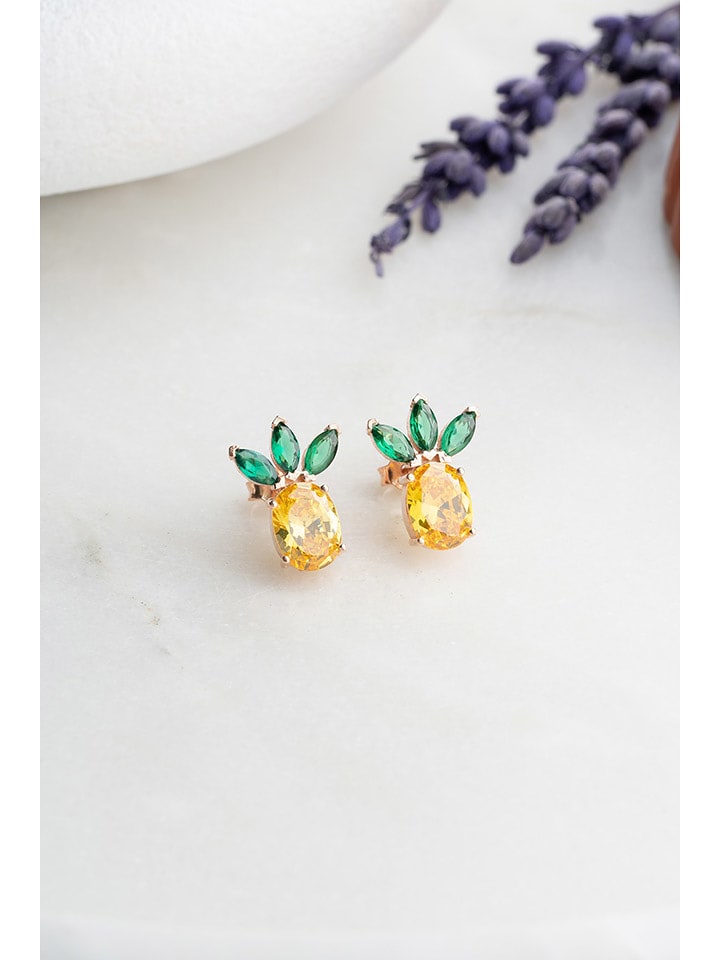 Heliophilia Srebrne kolczyki-wkrętki z cyrkoniami rozmiar: onesize