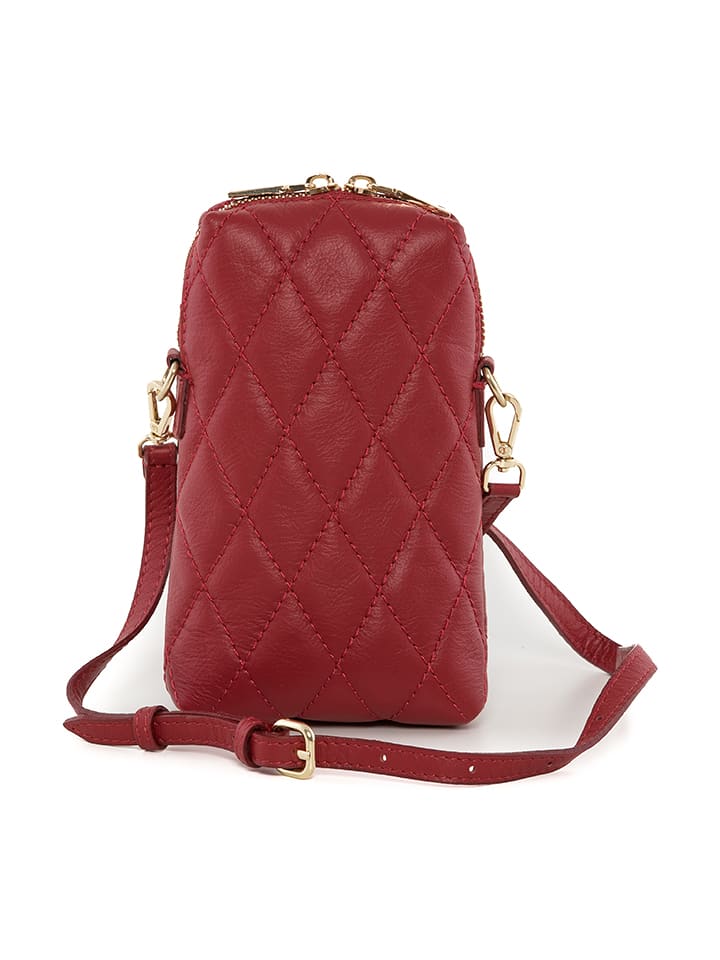 Mia Tomazzi Skórzana torebka "Imperia" w kolorze bordowym na telefon - 12 x 20 x 3 cm rozmiar: onesize