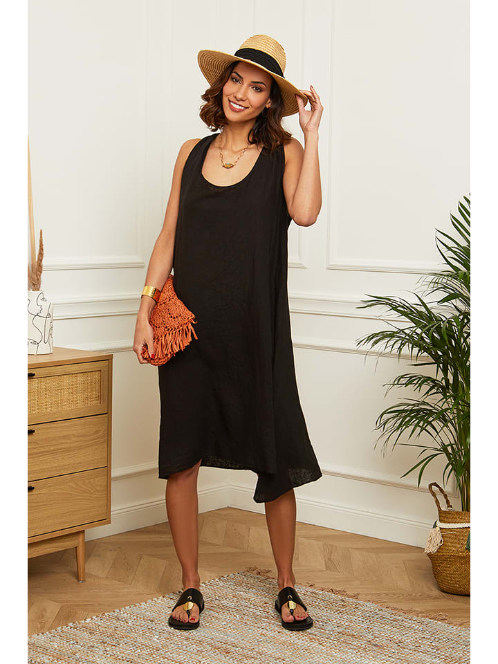 Le Monde du Lin Lniana sukienka w kolorze czarnym rozmiar: 38/40