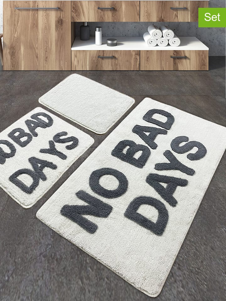 Colorful Cotton Dywaniki łazienkowe (3 szt.) w kolorze białym rozmiar: onesize