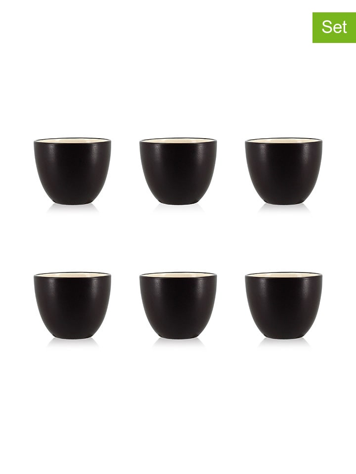 Ogo Living Kubki (6 szt.) w kolorze czarnym do espresso - 130 ml rozmiar: onesize