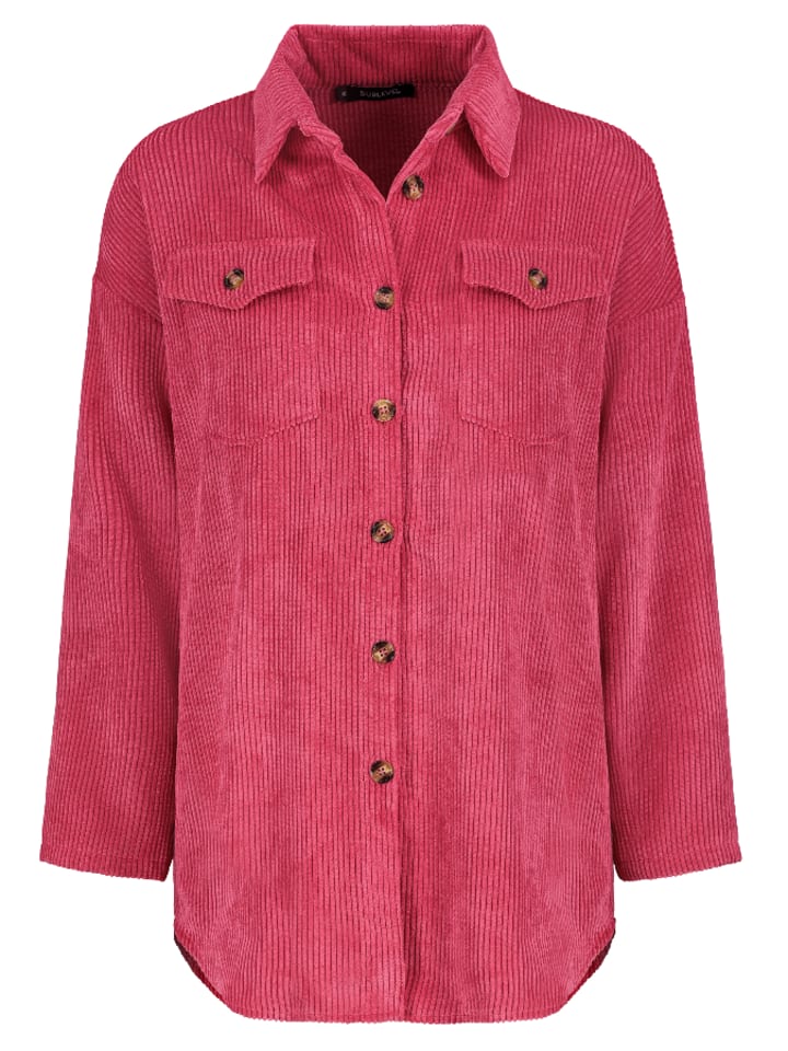 Sublevel Koszula sztruksowa w kolorze różowym rozmiar: L