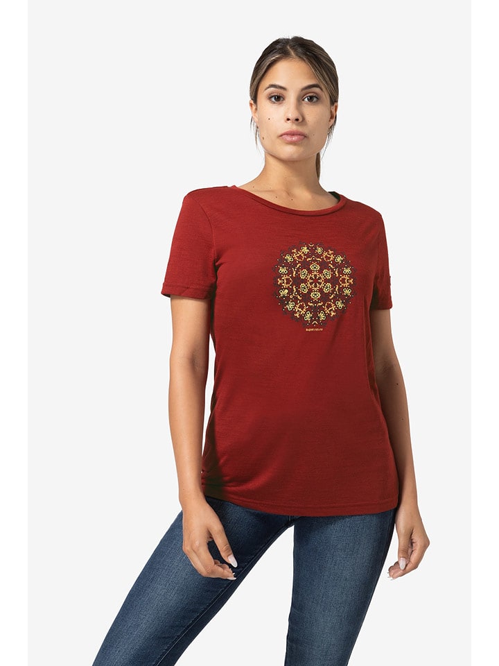 super.natural Koszulka "Ornament" w kolorze bordowym rozmiar: M