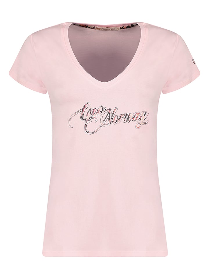 Geographical Norway Koszulka "Judepomme" w kolorze jasnoróżowym rozmiar: M