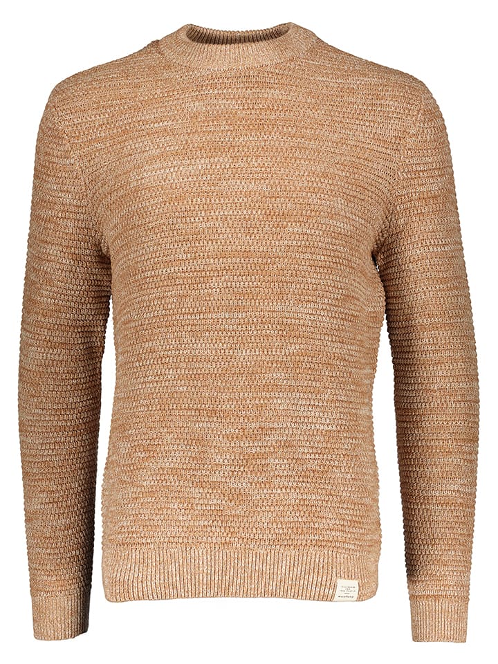 Mustang Sweter "Emil" w kolorze jasnobrązowym rozmiar: S