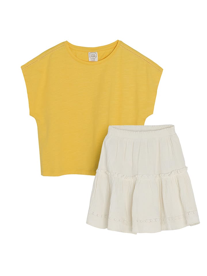 COOL CLUB 2-częściowy zestaw w kolorze żółto-beżowym rozmiar: 140