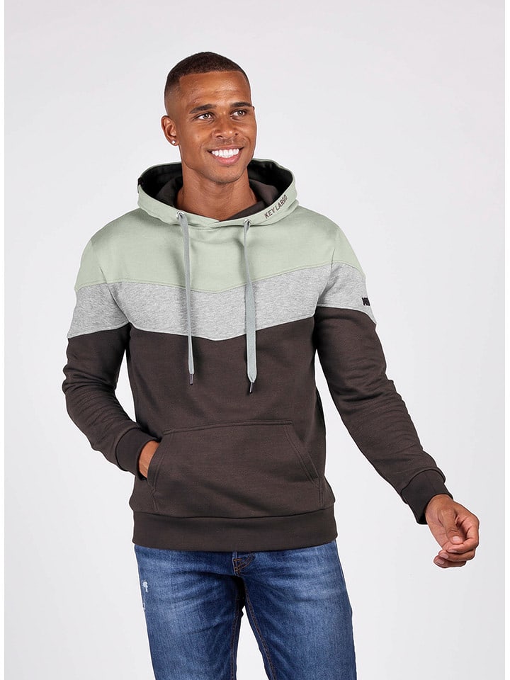 KEY LARGO Bluza "Brainstorm" w kolorze antracytowo-miętowo-szarym rozmiar: L