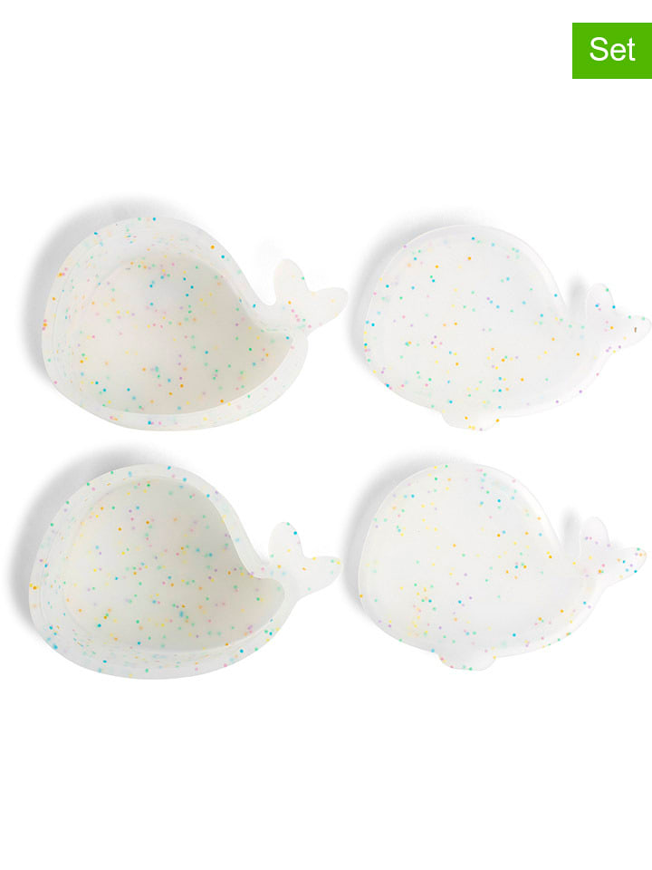 Filibabba Pojemniki (2 szt.) "Christian the Whale - Confetti" w kolorze białym na lunch rozmiar: onesize