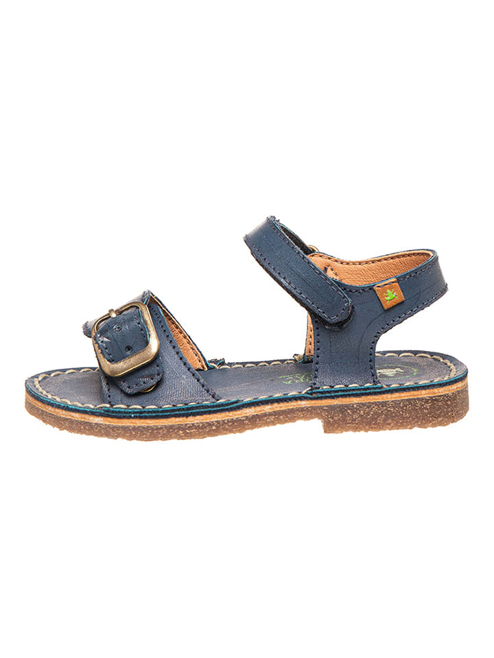 Skórzane sandały "Ibiza" w kolorze granatowym