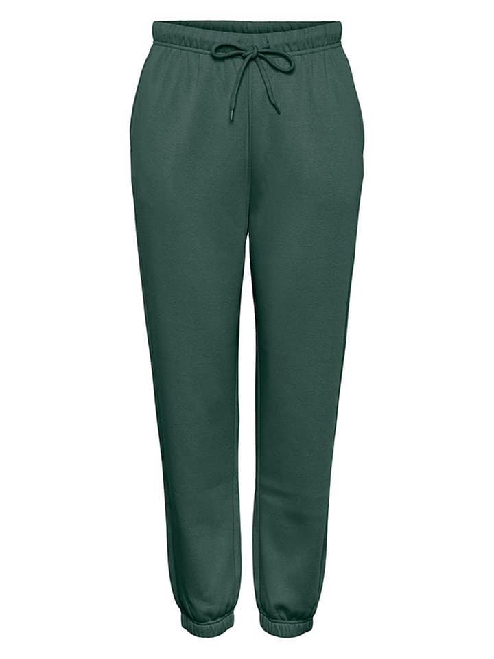 Pieces Spodnie dresowe w kolorze ciemnozielonym rozmiar: S