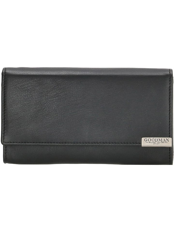 GOODMAN Skórzany portfel "Goodman" w kolorze czarnym - 17 x 9,5 x 4 cm rozmiar: onesize