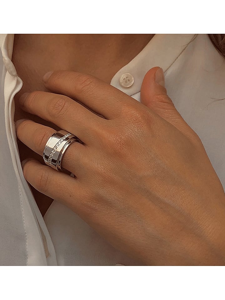 Eclat d'Argent Srebrny pierścionek z cyrkoniami rozmiar: 54