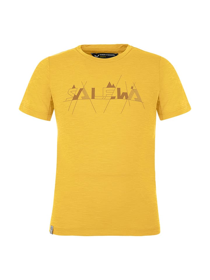 Salewa Koszulka funkcyjna "Graphic Dry" w kolorze żółtym rozmiar: 128