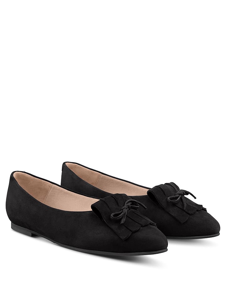 LaShoe Skórzane baleriny w kolorze czarnym rozmiar: 38
