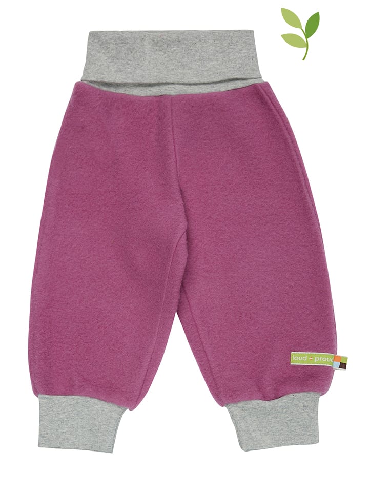 loud + proud Spodnie wełniane w kolorze fioletowym rozmiar: 86/92