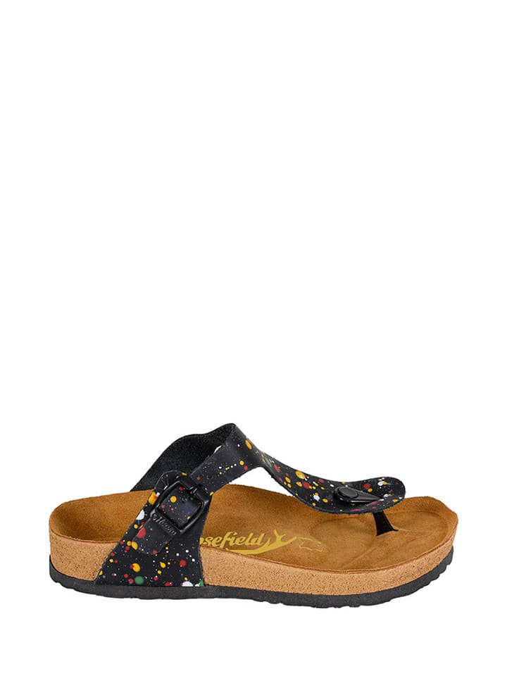 Moosefield Skórzane japonki w kolorze czarnym ze wzorem rozmiar: 39