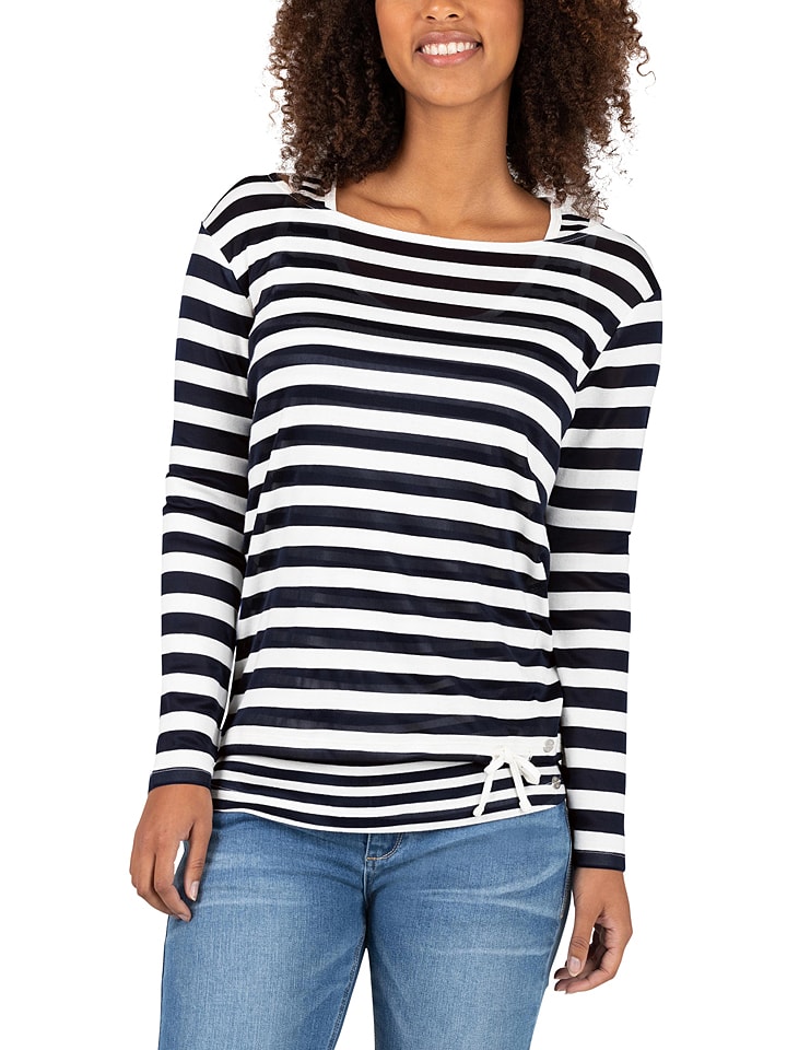 Timezone Sweter w kolorze granatowo-białym rozmiar: XS