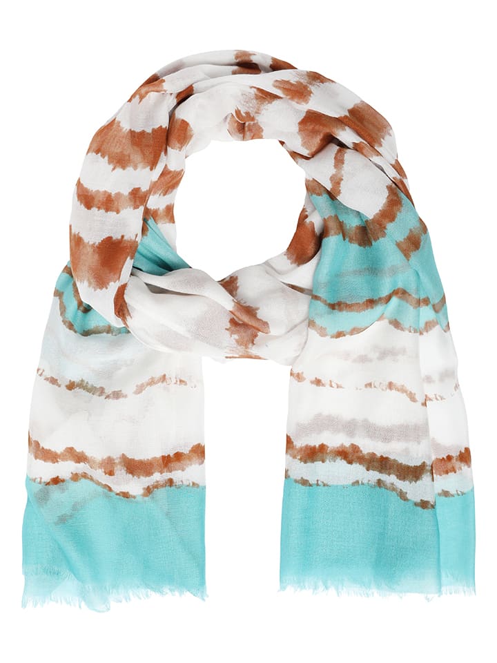 TATUUM Szal w kolorze turkusowo-białym - 185 x 80 cm rozmiar: onesize