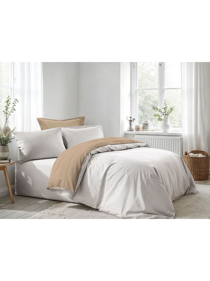 Mijolnir Komplet pościeli renforcé w kolorze biało-beżowym rozmiar: 135x200 cm