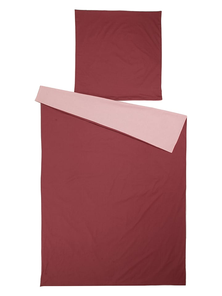 avance Komplet pościeli perkalowej w kolorze czerwono-jasnoróżowym rozmiar: 135x200 cm
