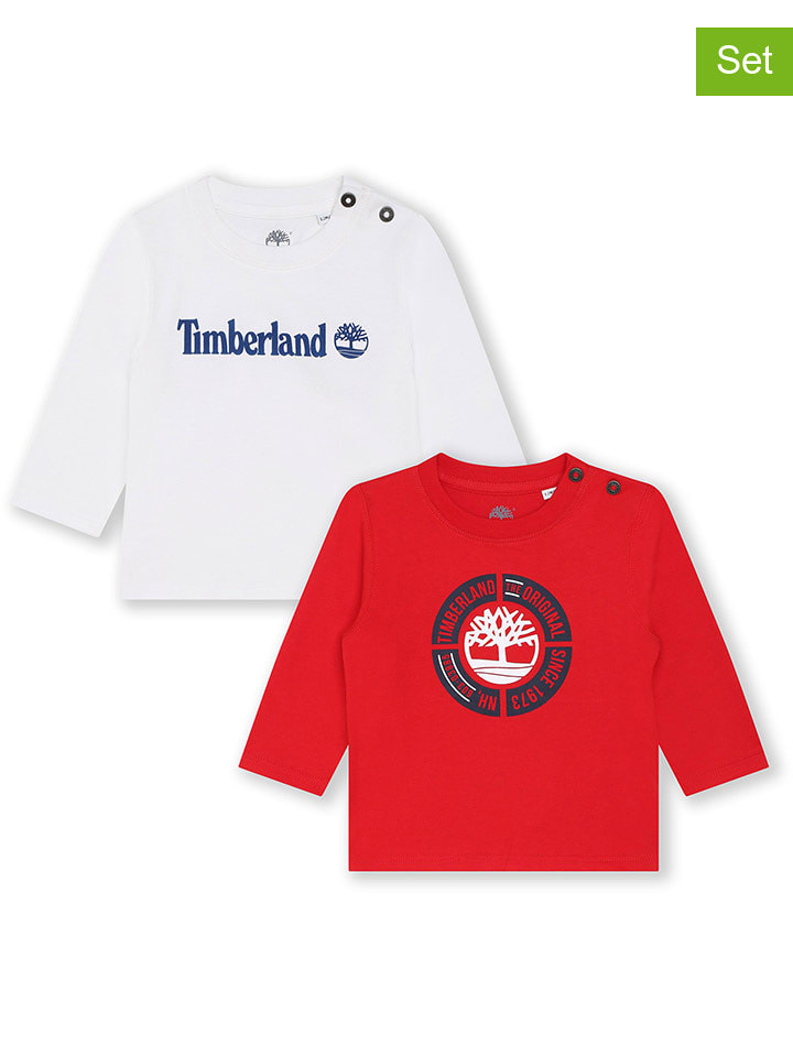 Timberland Koszulki (2 szt.) w kolorze czerwono-białym rozmiar: 92