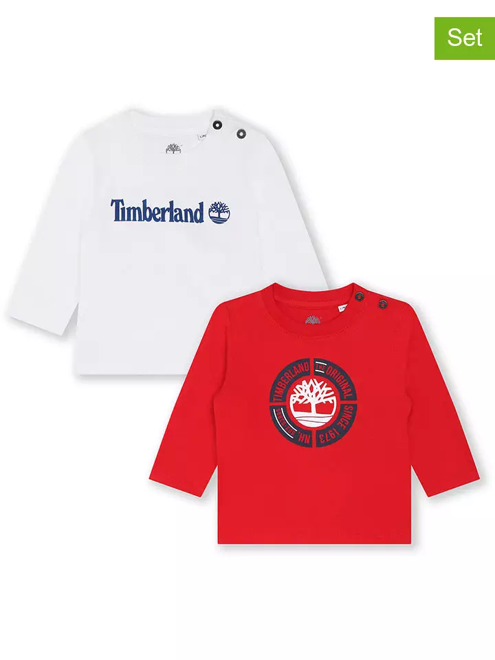 Timberland Koszulki (2 szt.) w kolorze czerwono-białym rozmiar: 92