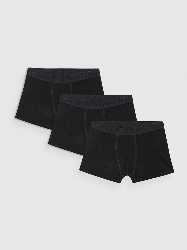 4F Bokserki (3 pary) w kolorze czarnym rozmiar: 134/140