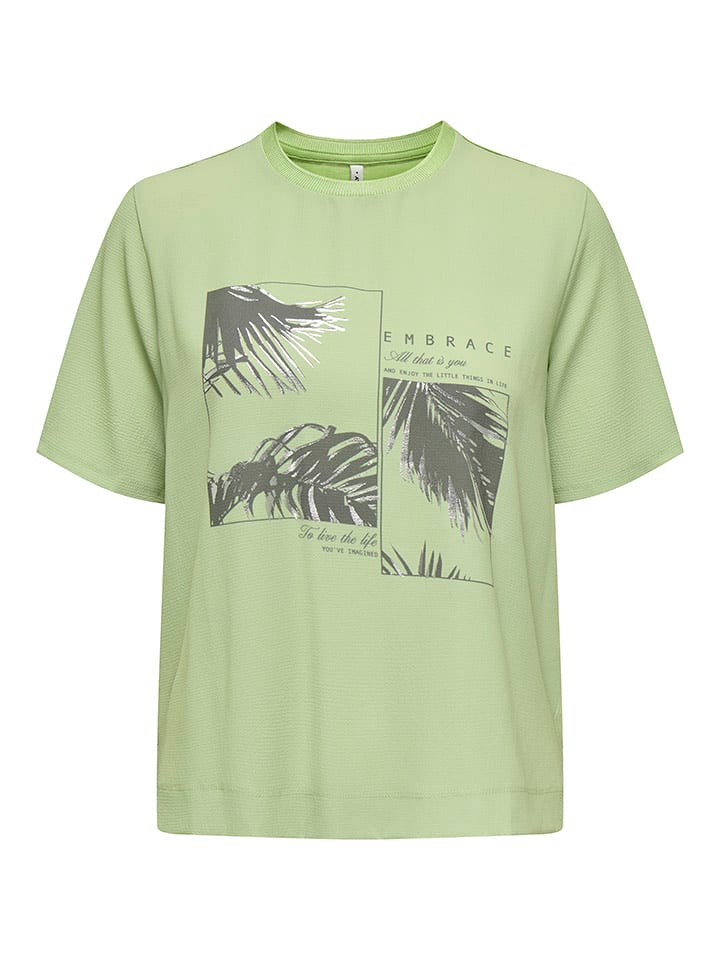 ONLY Koszulka "New Flora" w kolorze zielonym rozmiar: XL