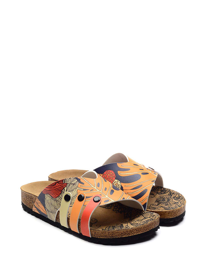 Calceo Klapki w kolorze czarnym ze wzorem rozmiar: 38