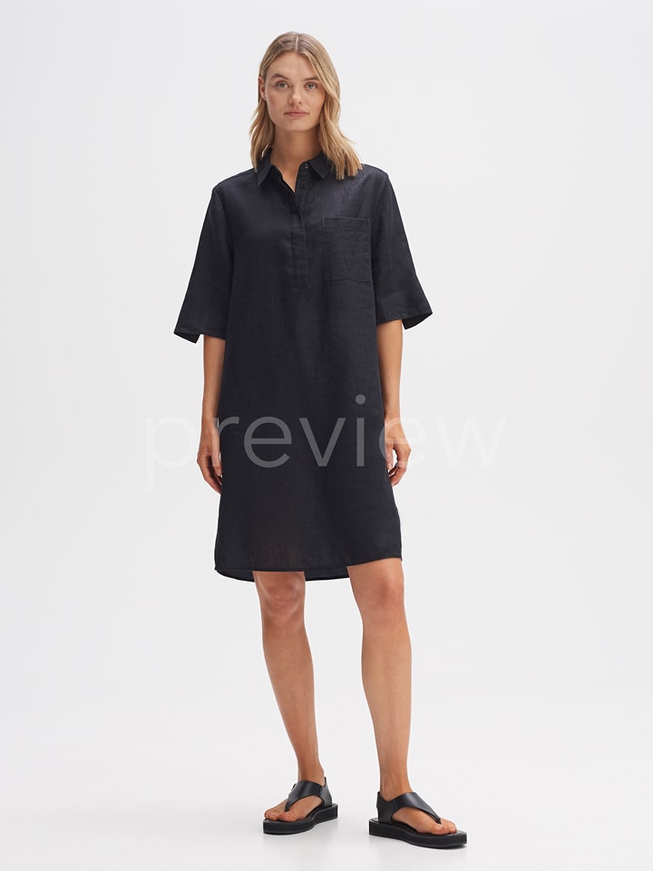 OPUS Lniana sukienka w kolorze antracytowym rozmiar: 34