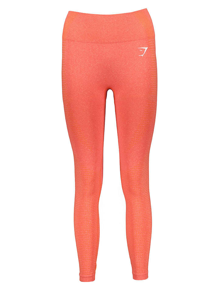 Gymshark Legginsy sportowe "Vital Seamless" w kolorze pomarańczowym rozmiar: L