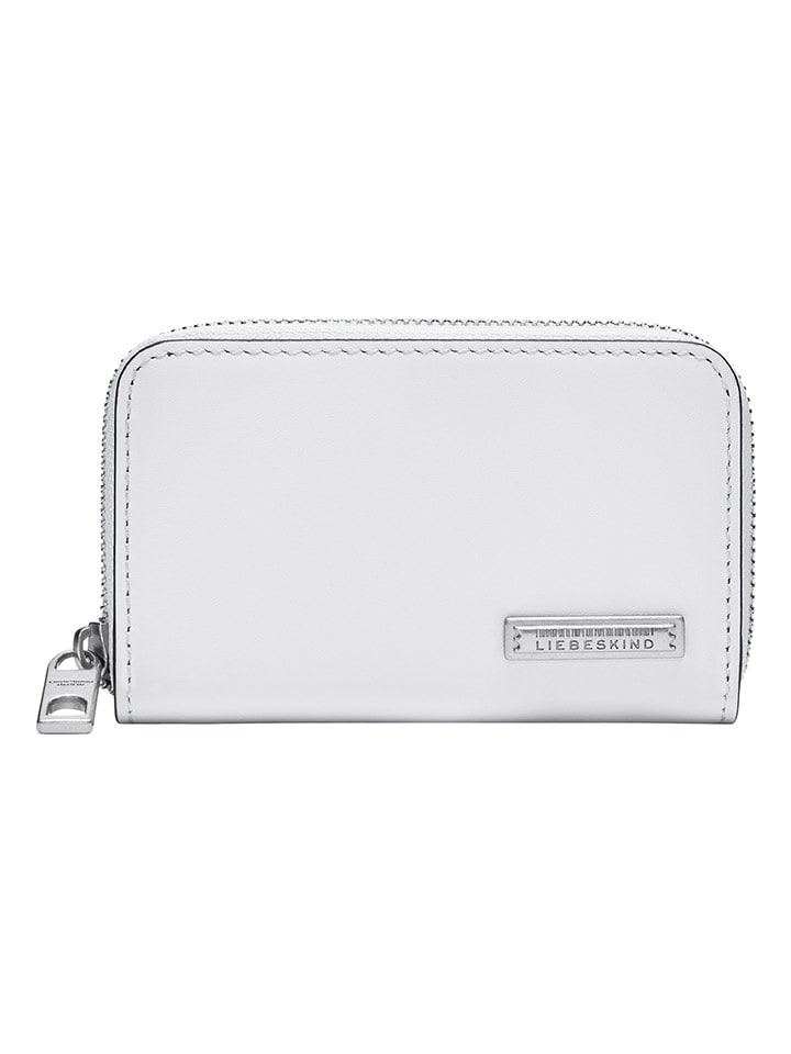 Liebeskind Berlin Skórzany portfel "Jo" w kolorze białym - 11 x 6,5 x 1,5 cm rozmiar: onesize