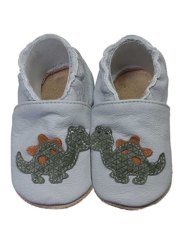 Hobea Skórzane buty "Dino" w kolorze szarym do raczkowania rozmiar: 22/23