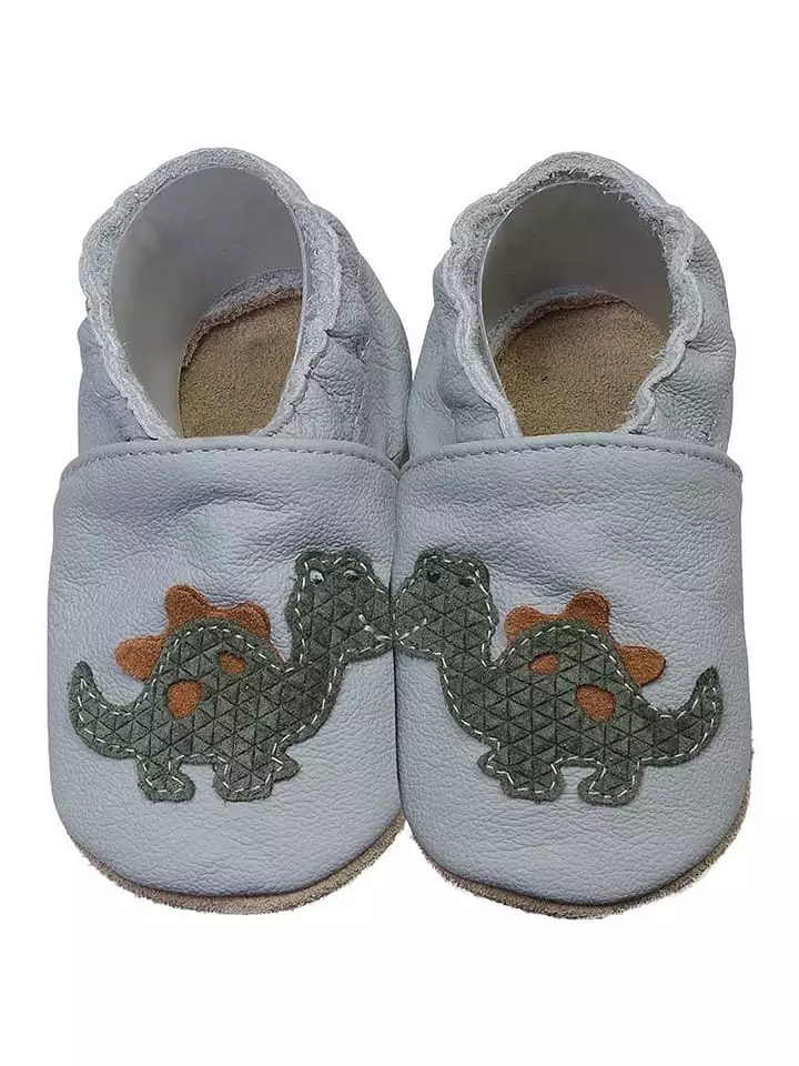 Hobea Skórzane buty "Dino" w kolorze szarym do raczkowania rozmiar: 22/23