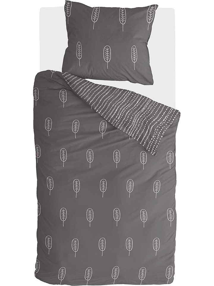 Walra Komplet pościeli renforcé "Leave it" w kolorze antracytowym rozmiar: 140x220 cm