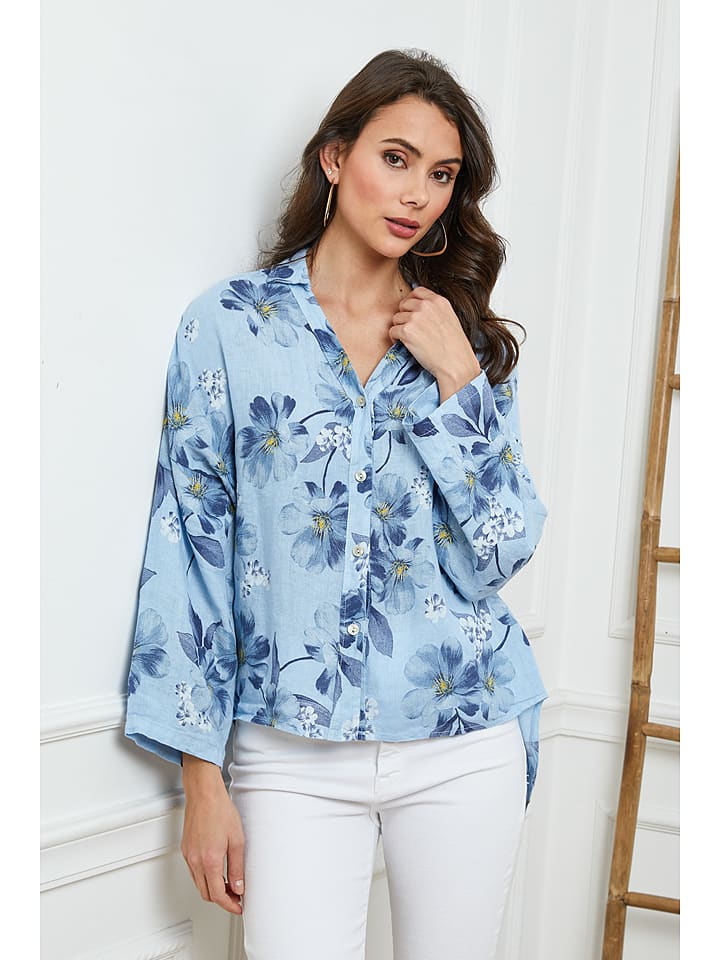 Fleur de Lin Lniana koszula w kolorze błękitnym rozmiar: S