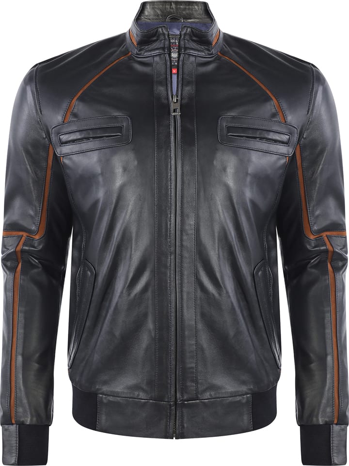 GIORGIO DI MARE Skórzana kurtka w kolorze granatowym rozmiar: L