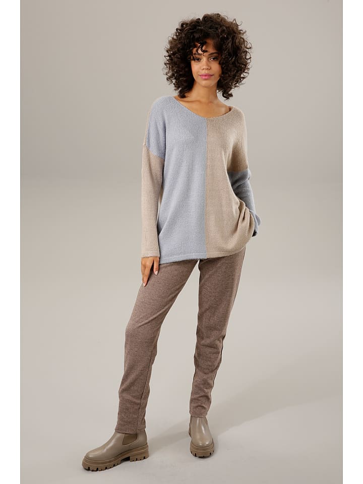 Aniston Sweter w kolorze beżowo-szarym rozmiar: 32