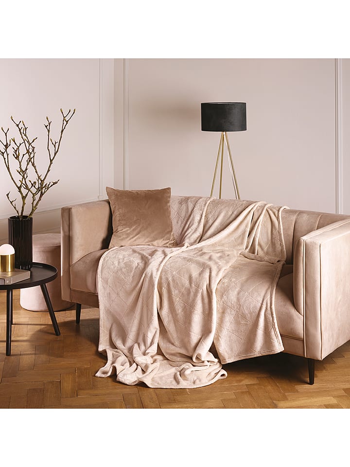 INES by INES DE LA FRESSANGE Pled "Diamond" w kolorze szarobrązowym rozmiar: 180x220 cm