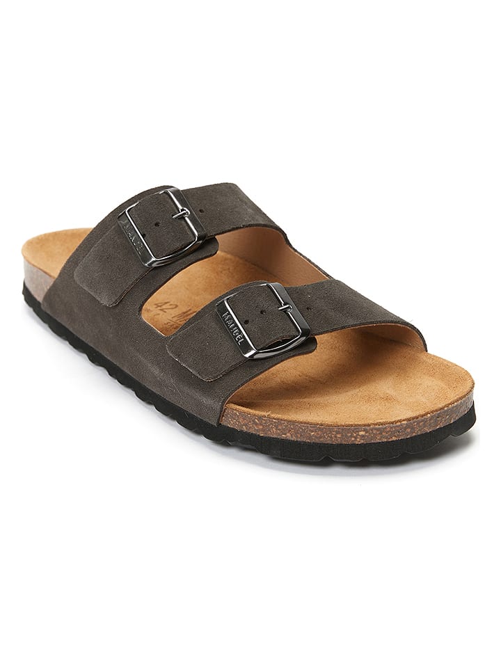 Mandel Skórzane klapki w kolorze antracytowym rozmiar: 45