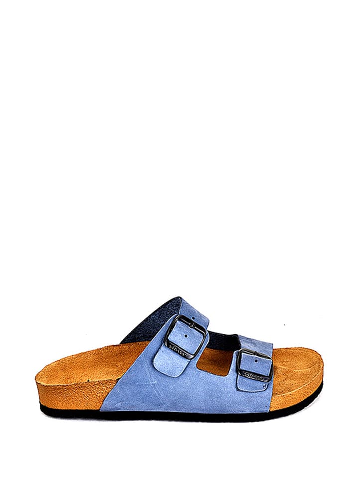 Moosefield Skórzane klapki w kolorze niebieskim rozmiar: 38