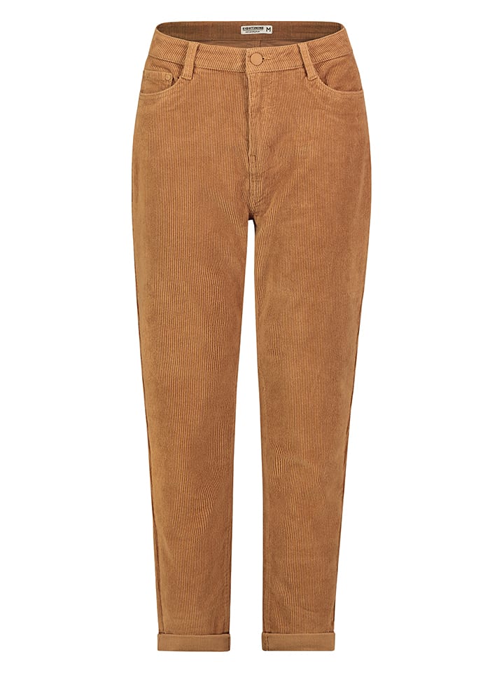 Eight2Nine Spodnie sztruksowe - Mom fit - w kolorze jasnobrązowym rozmiar: XS