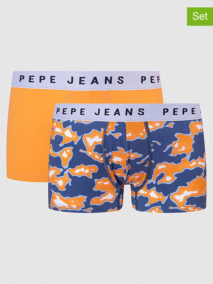 Pepe Jeans Bokserki (2 pary) w kolorze niebieskim i pomarańczowym rozmiar: XL