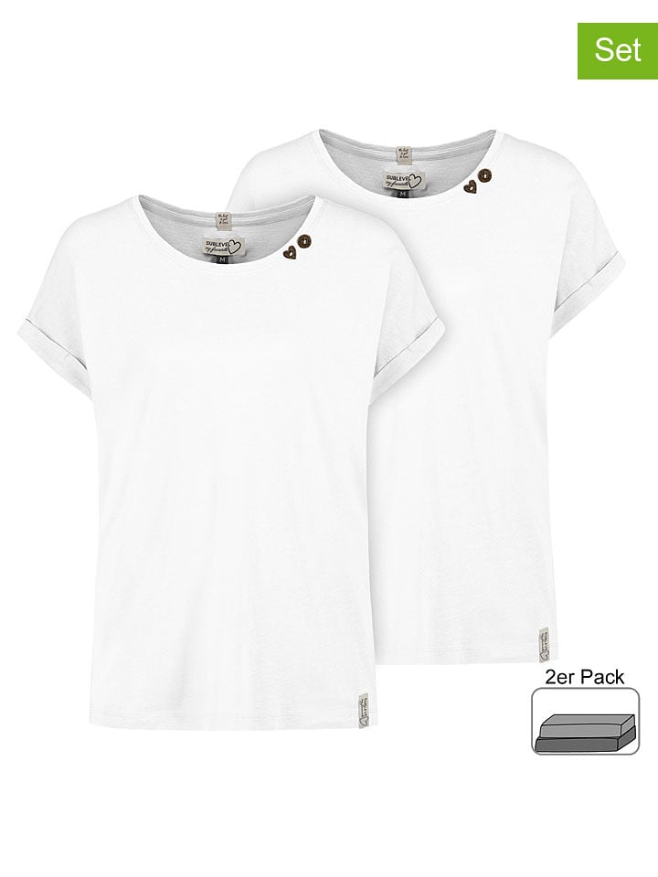 Sublevel Koszulki (2 szt.) w kolorze białym rozmiar: XL